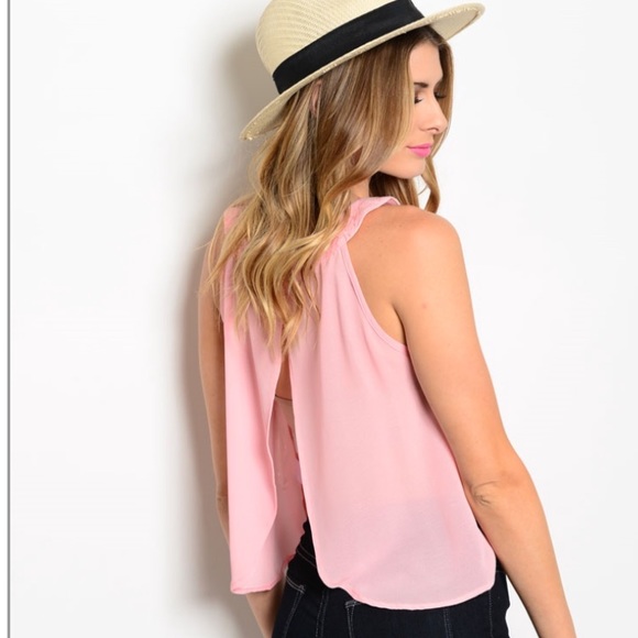 Be.you.tiful semi sheer lace open top pink S - Picture 5 of 7